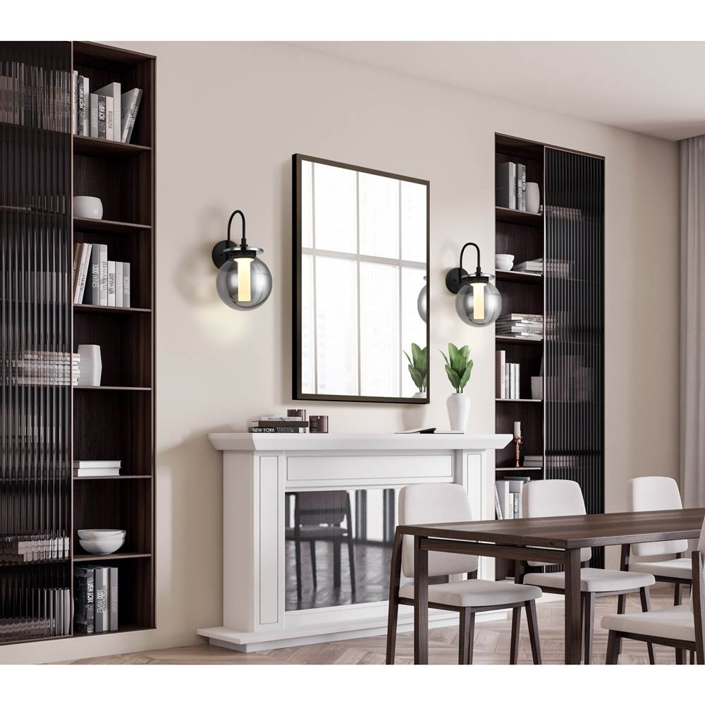 Eurofase 47197-015 Powder Coat Black Caswell, Outdoor, 18'', Powder Coat Black, Smoked Glass Image 5