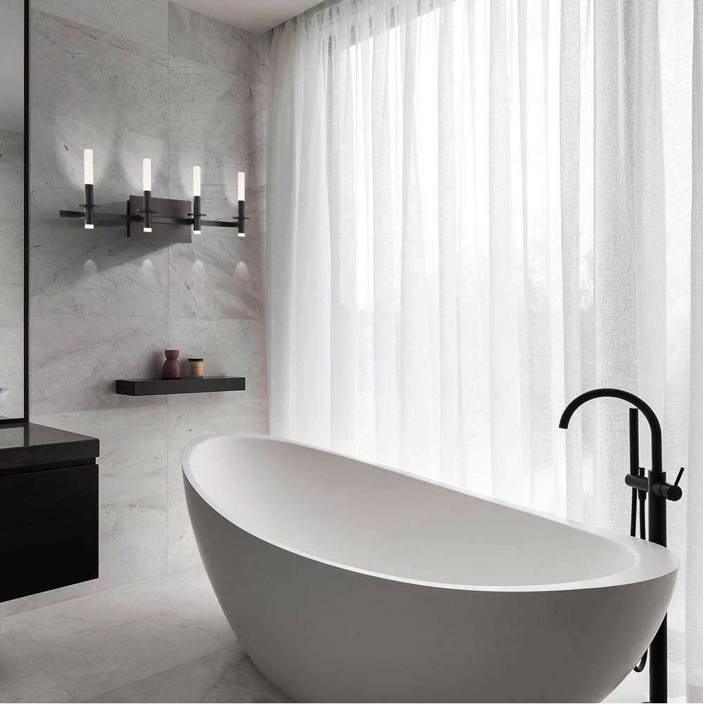 Eurofase 45235-032 Matte Black Torna, Vanity, 4lt, 36'', Matte Black, White Acrylic Image 1