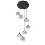 Eurofase 48930-024 Gold Black Mix Iissa, Chandelier, 7-light, 21'', Gold-black Mix, Smoked Glass Image 2