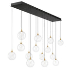 Eurofase 48938-013 Gold Iissa, Chandelier, 14-light, 72'', Gold, Clear Glass Image 3