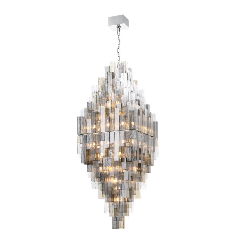 Eurofase 47914-018 Chrome Altesa, Chandelier, 68-light, 96'', Chrome, Mixed Glass Image 3