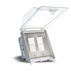 Eurofase EFDWWPS Stainless Steel Eurofase Efdwwps Flush Mount Dual Duplex Stack Switch With Weatherproof Cover And Gang Box Image 2