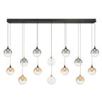 Eurofase 48940-043 Gold Black Mix Iissa, Chandelier, 14-light, 72'', Gold-black Mix, Mixed Glass Image 1