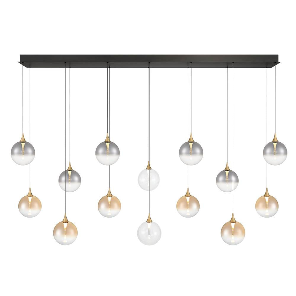 Eurofase Iissa, Chandelier, 14-light, 72'', Gold, Mixed Glass