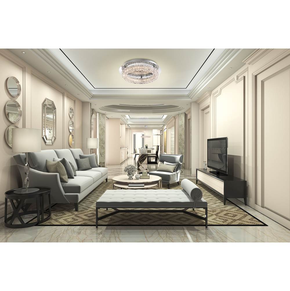 Eurofase 34159-019 Chrome Sassi, Flush Mount , 15'', Chrome Image 3