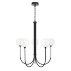 Eurofase 48923-019 Matte Black Iissa, Chandelier, 5-light, 34'', Matte Black, Clear Glass Image 1