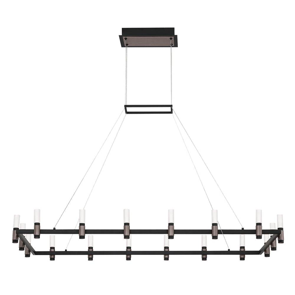 Eurofase 37048-013 Satin Nickel Black Mix Altamont, Chandelier, 18-light, 52'', Satin Nickel-black Mix, White Acrylic Image 2