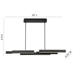 Eurofase 37065-010 Matte Black Cameno, Chandelier, 55'', Matte Black, White Acrylic Image 2