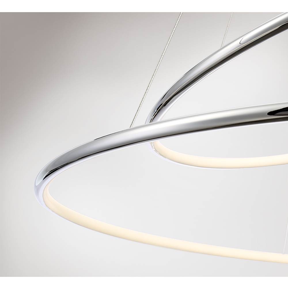 Eurofase 31861-014 Chrome Valley, Chandelier, 2-light, 32'', Chrome, White Acrylic Image 1