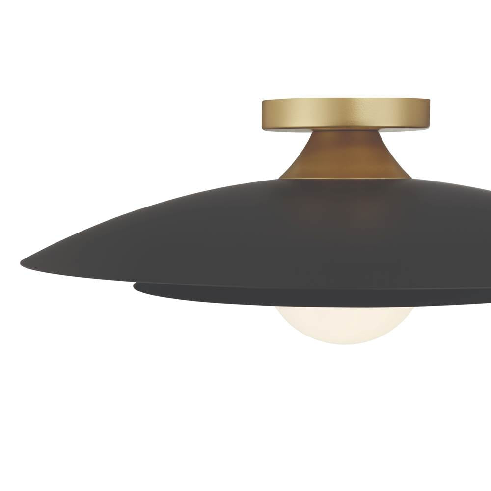 Eurofase Welsh, Flush Mount, 18'', Matte Black, White Glass