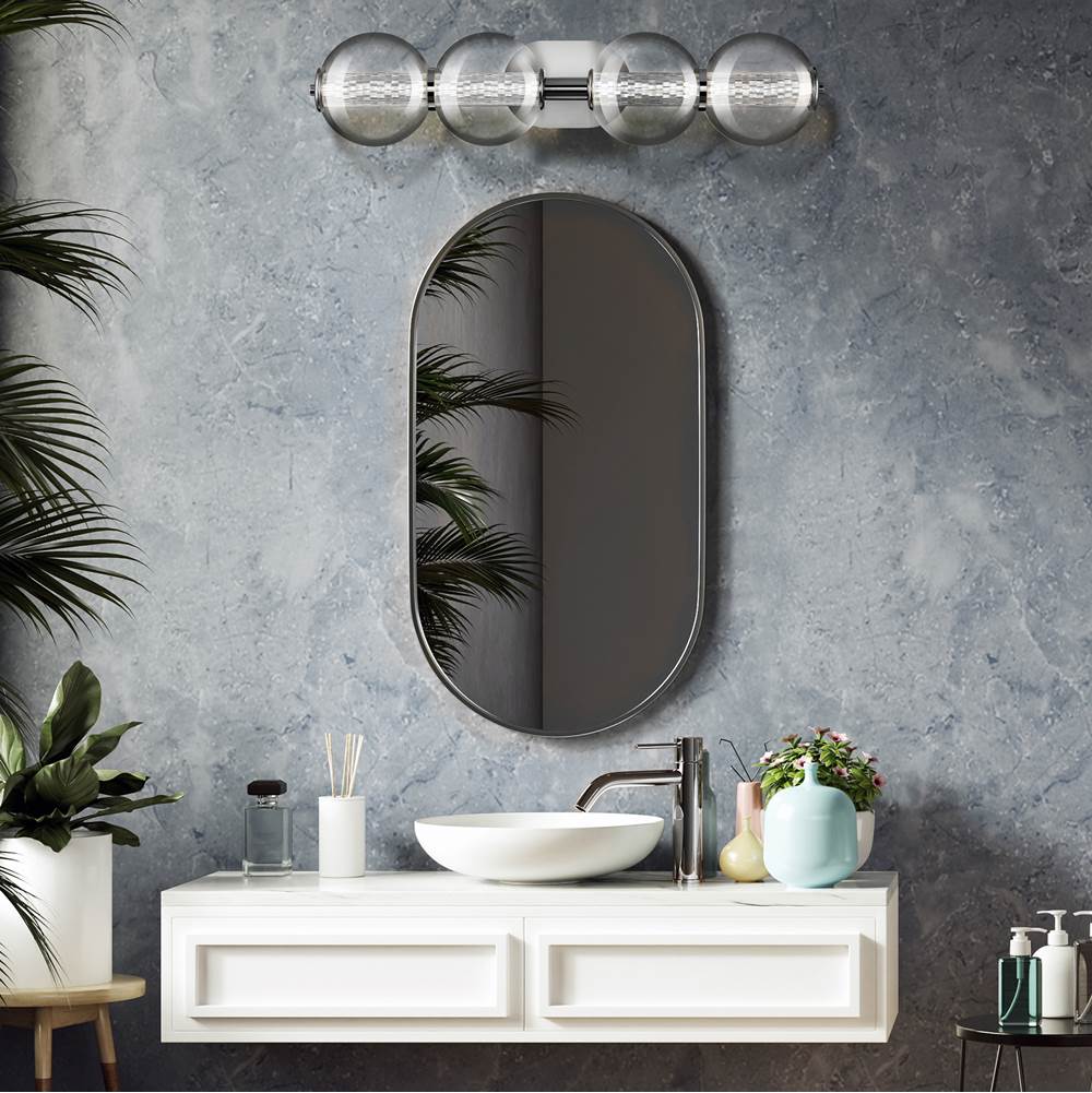 Eurofase 46810-014 Chrome Atomo, Vanity, 4lt, 30'', Chrome, Clear Glass Image 2