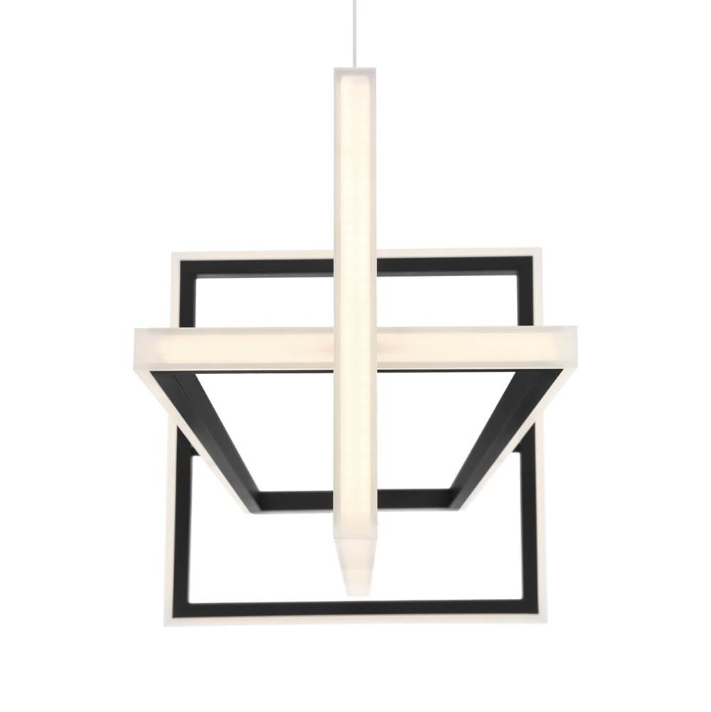 Eurofase 39323-019 Matte Black Bordo, Chandelier, 3-light, 38'', Matte Black, White Acrylic Image 5