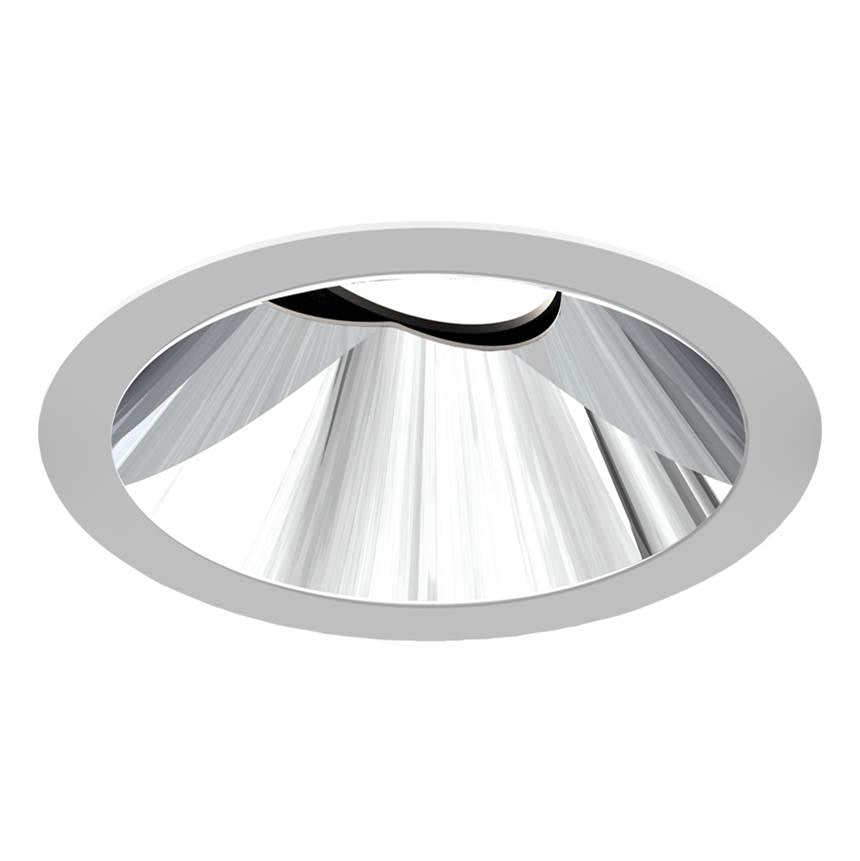 Eurofase Oscar Medium 15w Round White Trim Chrome Baffle Gimbal Wide 3000k Frosted Lens