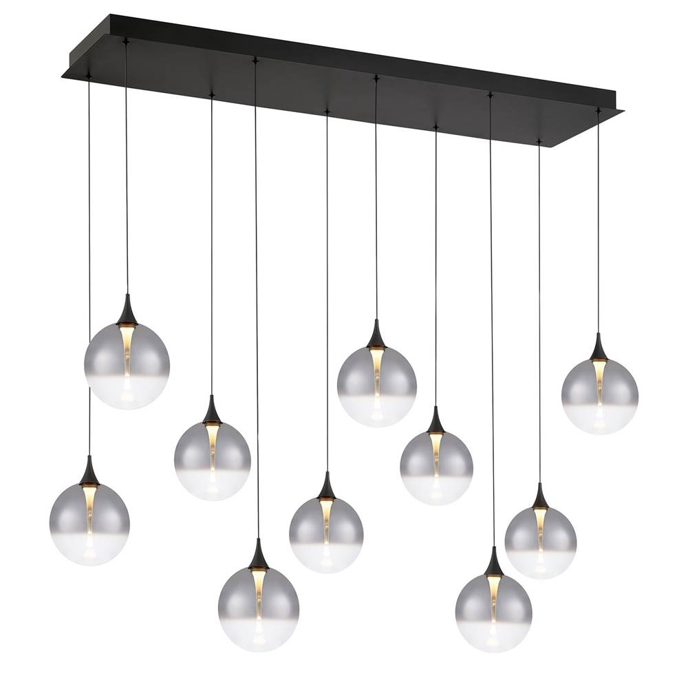 Eurofase 48933-025 Matte Black Iissa, Chandelier, 10-light, 47'', Matte Black, Smoked Glass Image 3