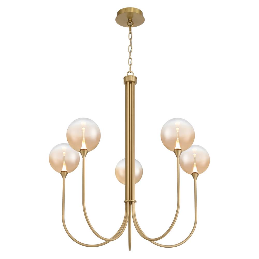 Eurofase 48922-039 Gold Iissa, Chandelier, 5-light, 34'', Gold, Amber Glass Image 1