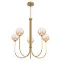 Eurofase 48922-039 Gold Iissa, Chandelier, 5-light, 34'', Gold, Amber Glass Image 1