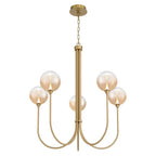 Eurofase 48922-039 Gold Iissa, Chandelier, 5-light, 34'', Gold, Amber Glass Image 1