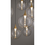 Eurofase 48932-011 Gold Iissa, Chandelier, 10-light, 47'', Gold, Clear Glass Image 3