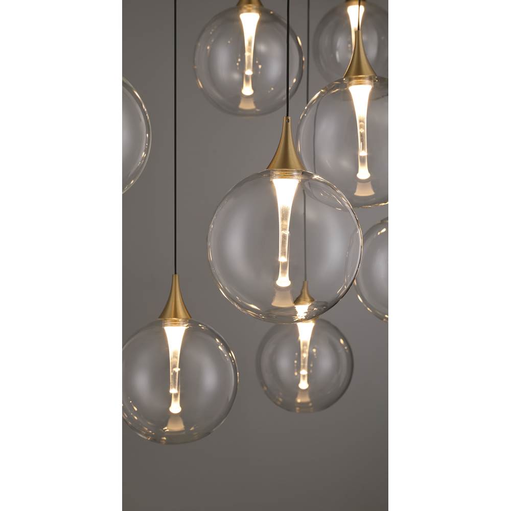 Eurofase 48932-011 Gold Iissa, Chandelier, 10-light, 47'', Gold, Clear Glass Image 3