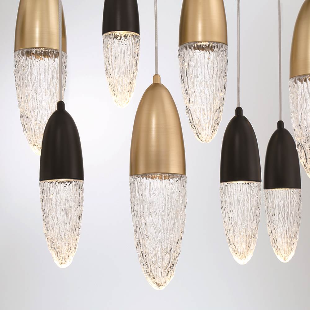 Eurofase 43861-042 Gold Black Mix Ecrou, Chandelier, 12-light, 44'', Gold-black Mix, Clear Glass Image 4
