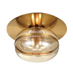 Eurofase Nottingham, Flush Mount, 3-light, 20'', Antique Brass, Amber Glass