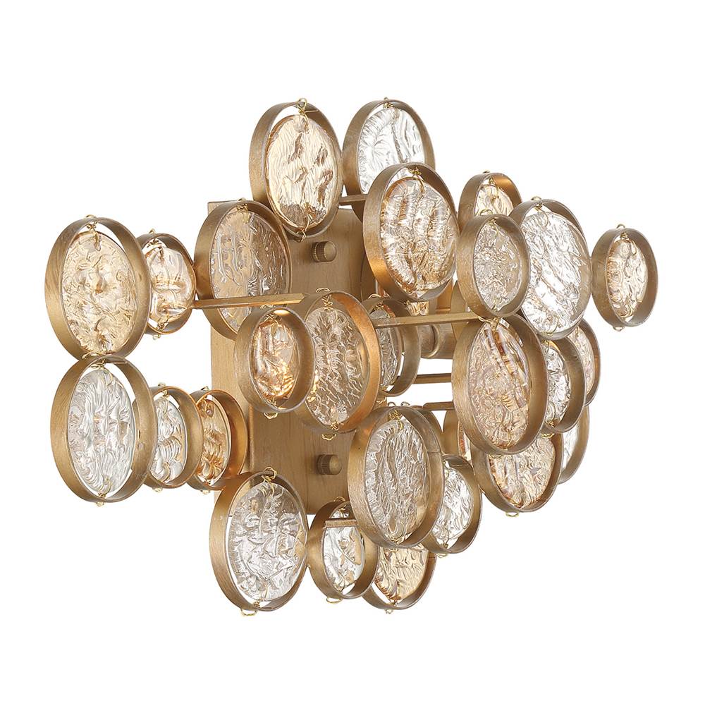 Eurofase 45452-024 Matte Gold Trento, Wall Sconce, 18'', Matte Gold, Clear-amber Glass Image 1