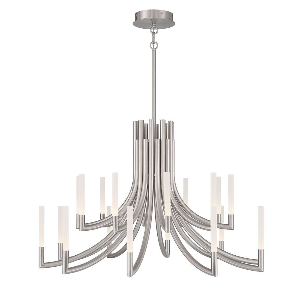 Eurofase 49012-026 Brushed Nickel Olette, Chandelier, 20-light, 42'', Brushed Nickel, Frosted Acrylic Image 4