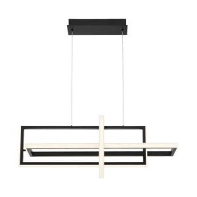 Eurofase 39323-019 Matte Black Bordo, Chandelier, 3-light, 38'', Matte Black, White Acrylic Image 2