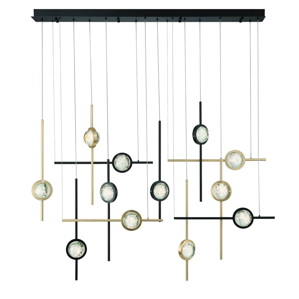 Eurofase Barletta, Chandelier , 12-light, 53'', Gold-black Mix