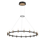 Eurofase Albany, Chandelier, 18-light, 45'', Brass-black Mix, White Acrylic