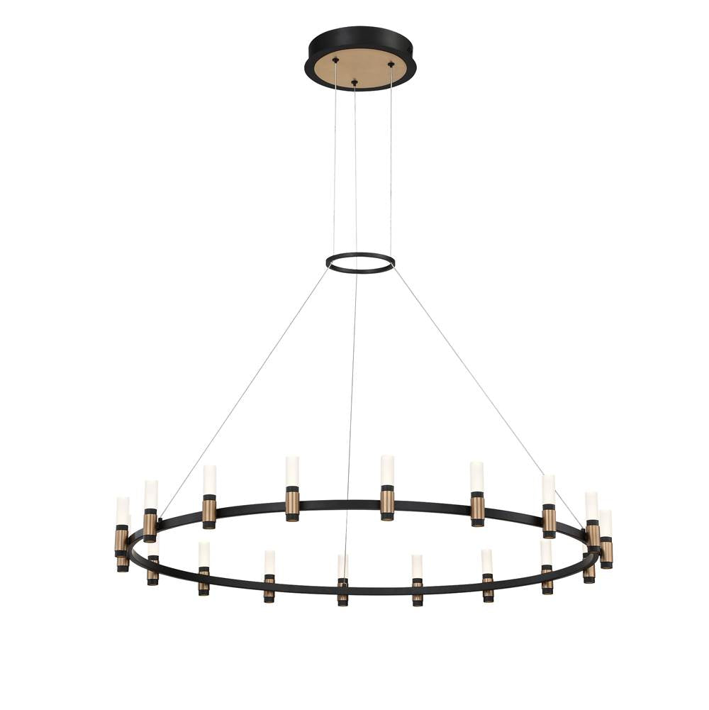 Eurofase Albany, Chandelier, 18-light, 45'', Brass-black Mix, White Acrylic