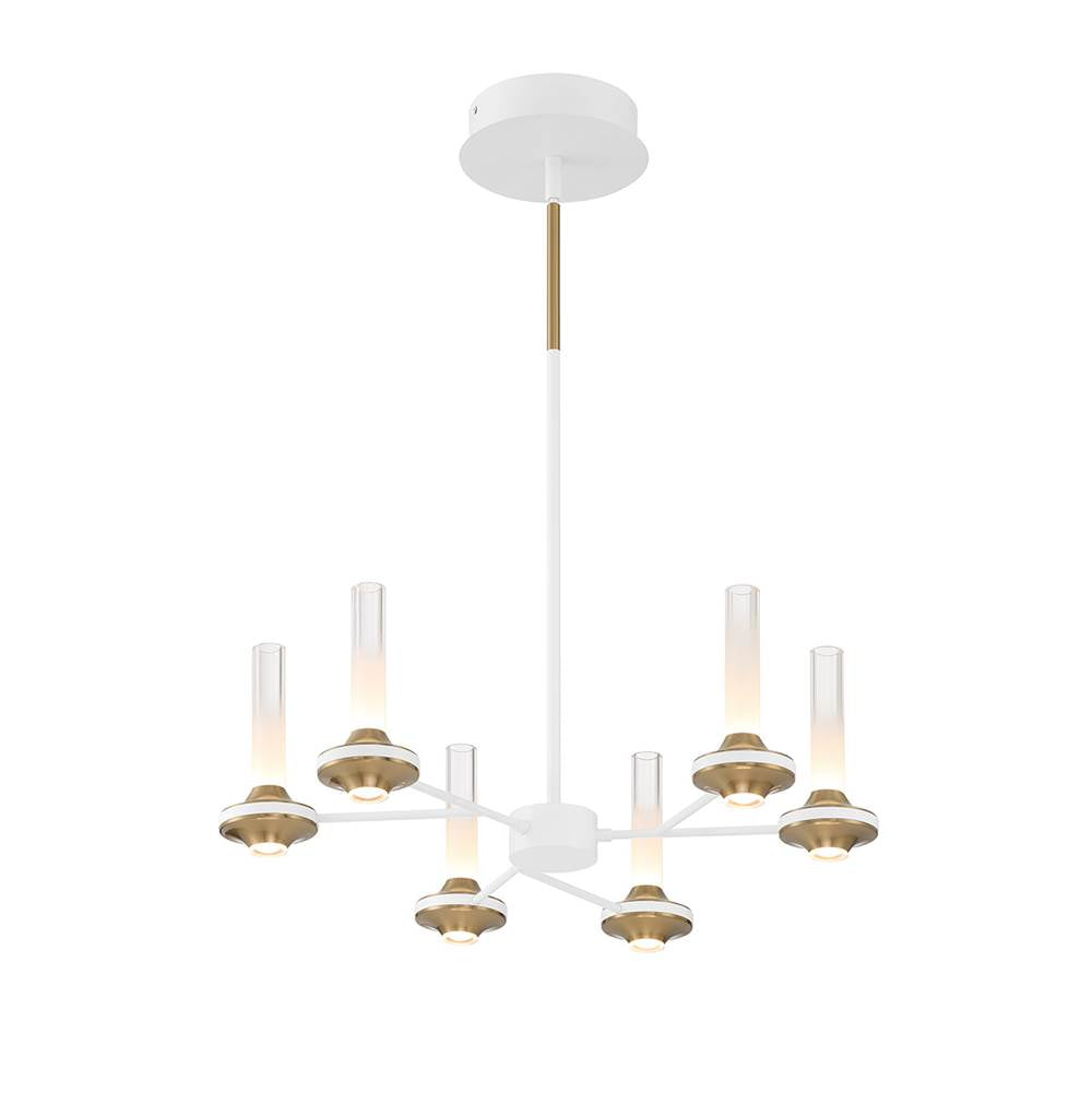 Eurofase 45712-029 Matte White Torcia, Chandelier, 6-light, 24'', Matte White, White Acrylic Image 1