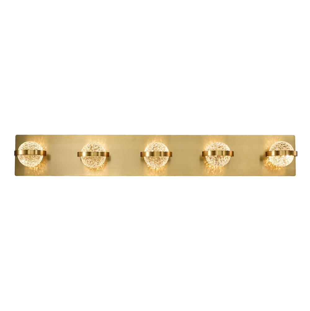 Eurofase 37071-028 Gold Ryder, Vanity, 5lt, 33'', Gold, Clear Glass Image 3
