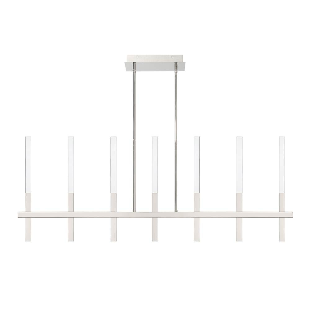 Eurofase Benicio, Chandelier, 7-light, 46'', Polished Nickel, Clear Glass