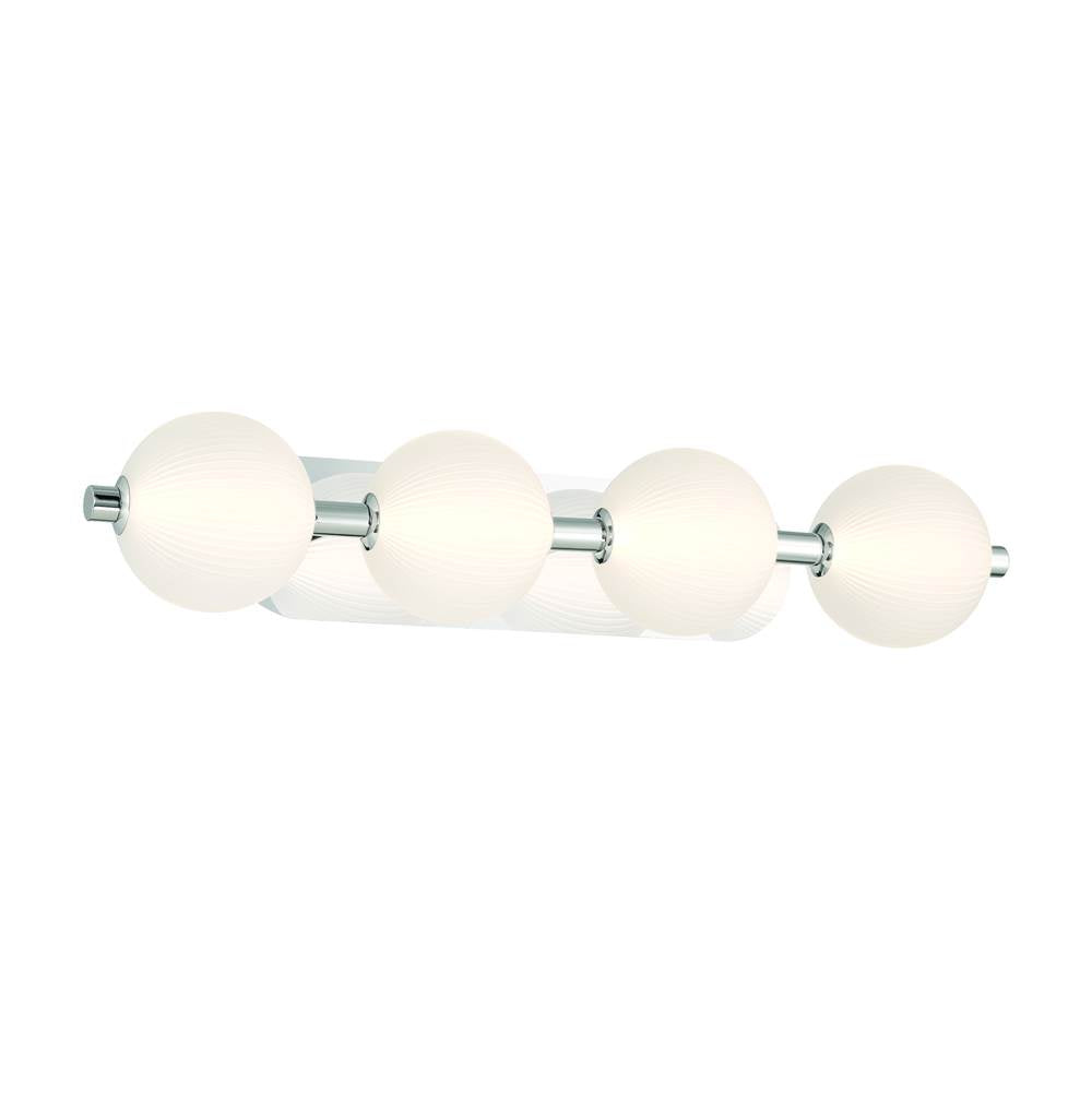 Eurofase 47194-021 Polished Nickel Palmas, Vanity, 4lt, 30'', Polished Nickel, White Glass Image 1