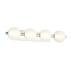Eurofase 47194-021 Polished Nickel Palmas, Vanity, 4lt, 30'', Polished Nickel, White Glass Image 1
