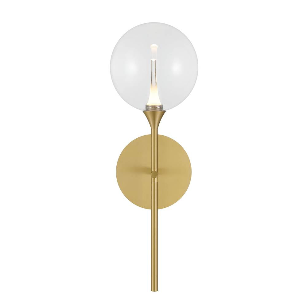 Eurofase 48910-019 Gold Iissa, Wall Sconce, 19'', Gold, Clear Glass Image 1