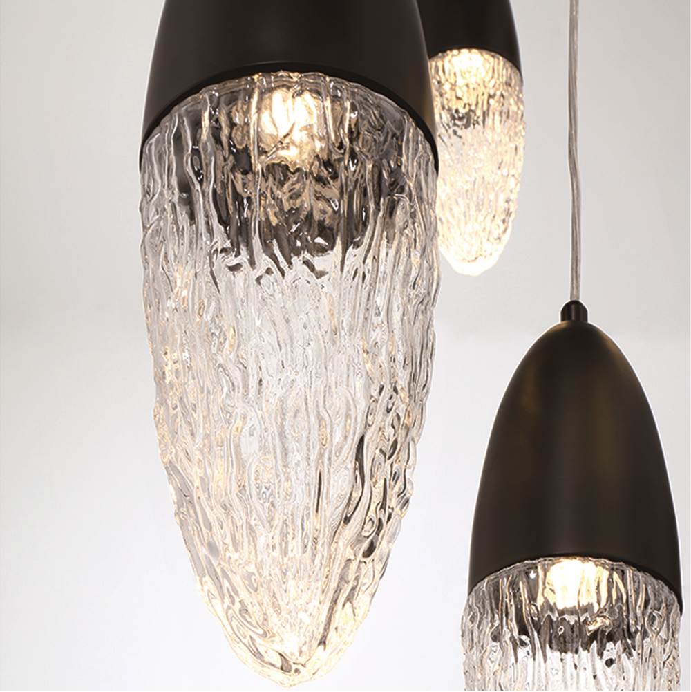 Eurofase 43859-022 Matte Black Ecrou, Chandelier, 12-light, 30'', Matte Black, Clear Glass Image 1