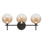 Eurofase Iissa, Vanity, 3lt, Matte Black, Amber Glass