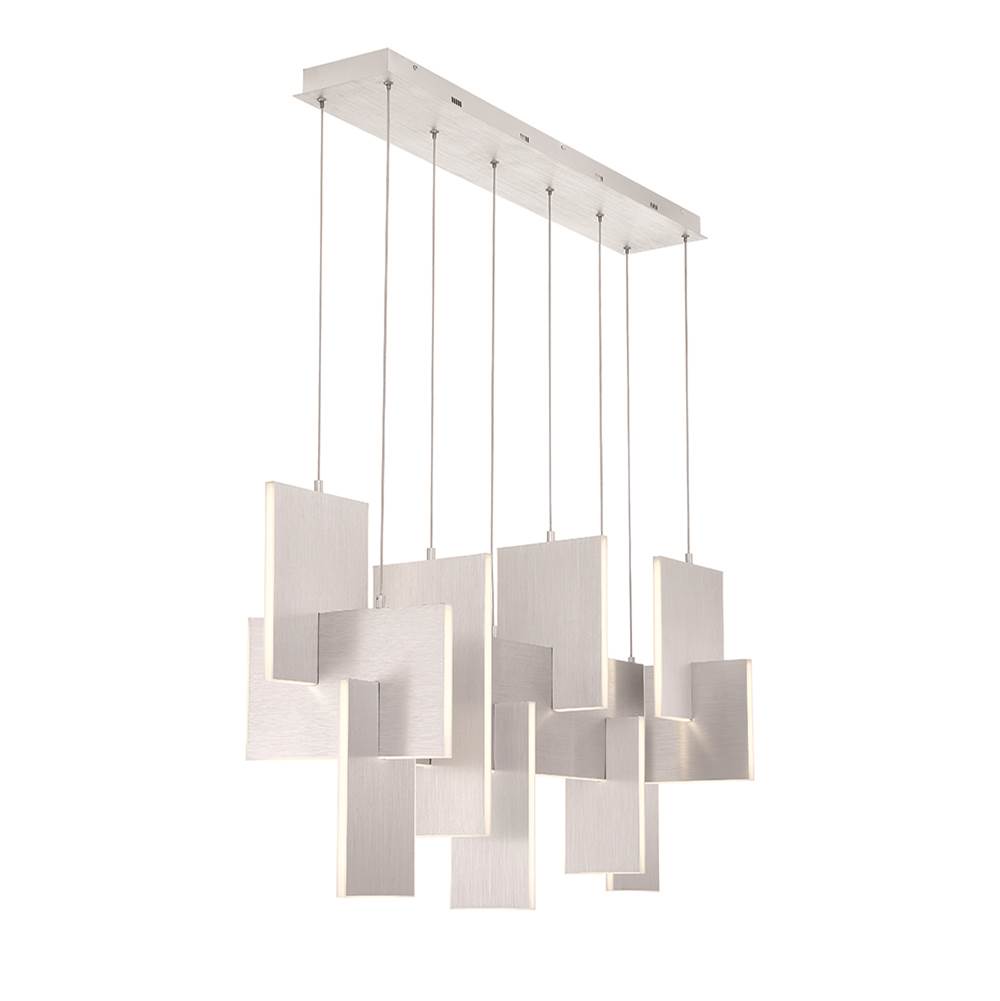 Eurofase 38044-030 Anodized Silver Coburg, Chandelier , 3-light, 42'', Anodized Silver Image 6