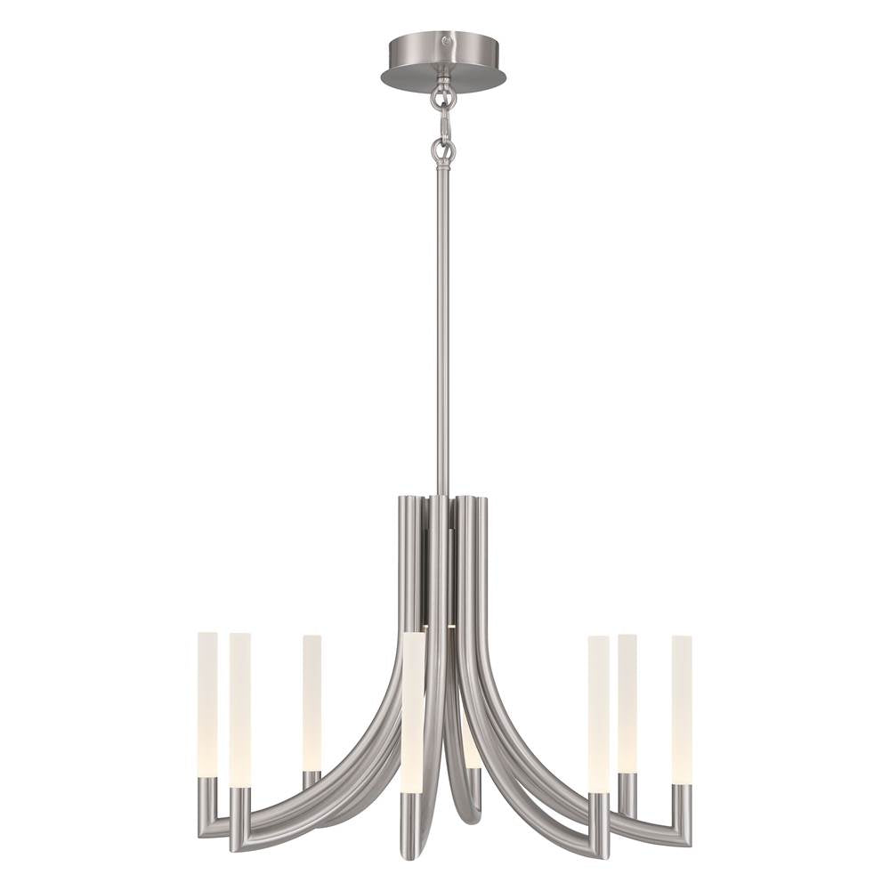 Eurofase 49010-022 Brushed Nickel Olette, Chandelier, 8-light, 24'', Brushed Nickel, Frosted Acrylic Image 3