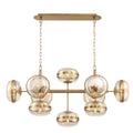 Eurofase 37089-016 Antique Brass Nottingham, Chandelier, 10-light, 54'', Antique Brass, Amber Glass Image 1