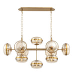 Eurofase 37089-016 Antique Brass Nottingham, Chandelier, 10-light, 54'', Antique Brass, Amber Glass Image 1