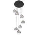 Eurofase 48929-028 Matte Black Iissa, Chandelier, 7-light, 21'', Matte Black, Smoked Glass Image 1