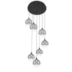 Eurofase 48929-028 Matte Black Iissa, Chandelier, 7-light, 21'', Matte Black, Smoked Glass Image 1