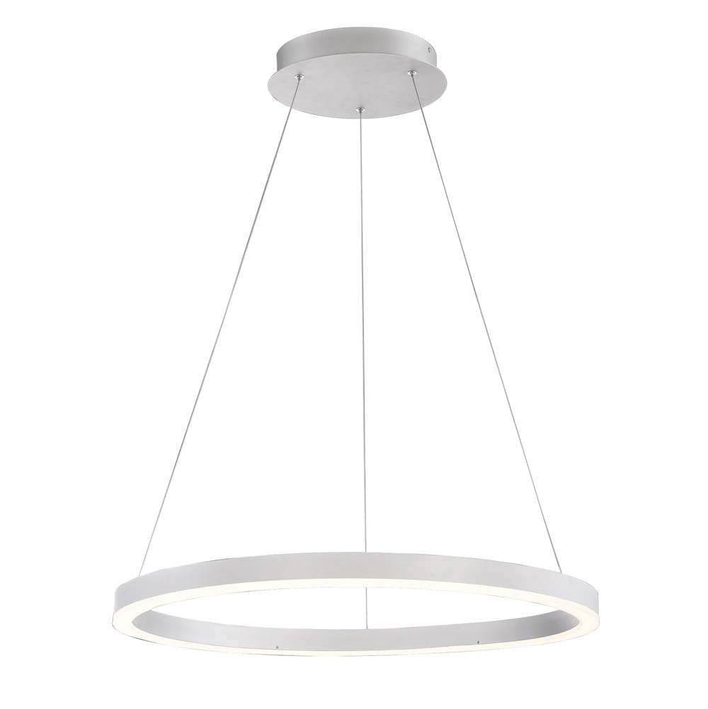 Eurofase Spunto, Chandelier, 28'', Brushed Silver, White Glass