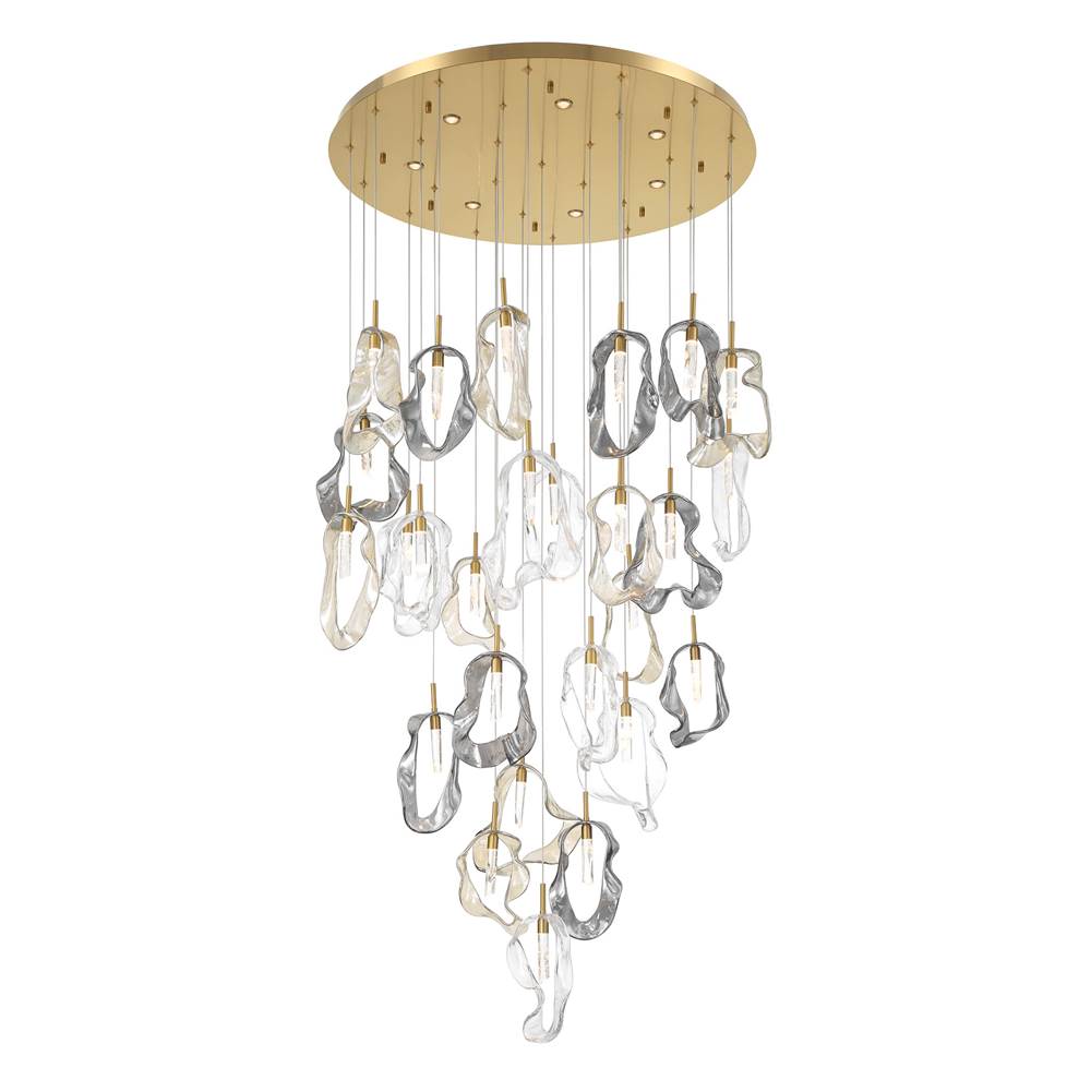 Eurofase 49238-013 Gold Norah, Chandelier, 26-light, 39'', Gold, Mixed Glass Image 2