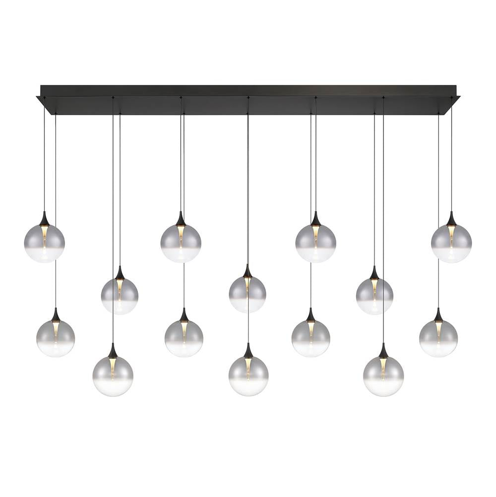 Eurofase 48939-027 Matte Black Iissa, Chandelier, 14-light, 72'', Matte Black, Smoked Glass Image 4