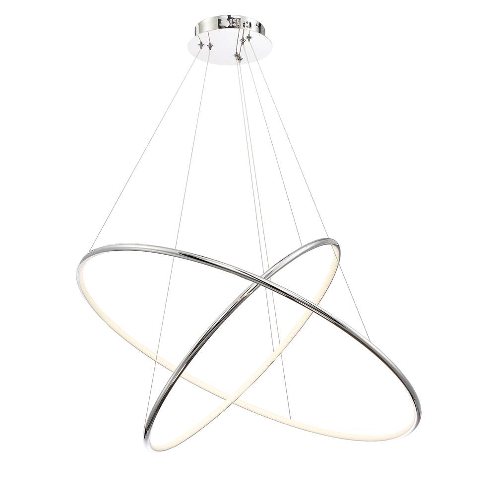 Eurofase 31861-014 Chrome Valley, Chandelier, 2-light, 32'', Chrome, White Acrylic Image 3