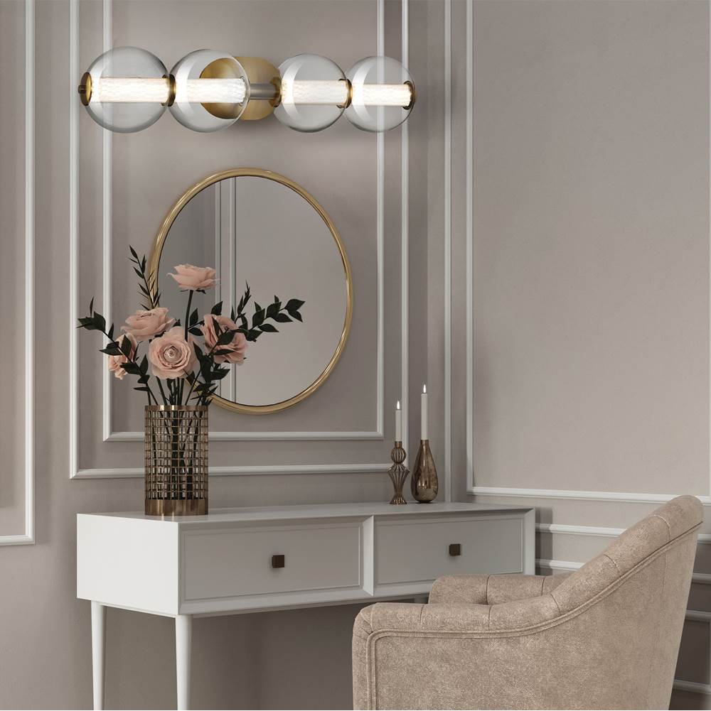 Eurofase 46810-025 Gold Atomo, Vanity, 4lt, 30'', Gold, Clear Glass Image 2